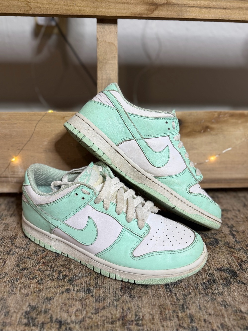 Nike Low-Top Sneakers in Mint Green and White